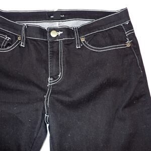 Womens Black Mid Rise Jeggings Pants 31 x 36 Sz 10 Medium Zip Hem At Ankles